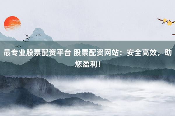 最专业股票配资平台 股票配资网站：安全高效，助您盈利！
