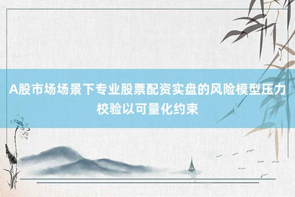 A股市场场景下专业股票配资实盘的风险模型压力校验以可量化约束