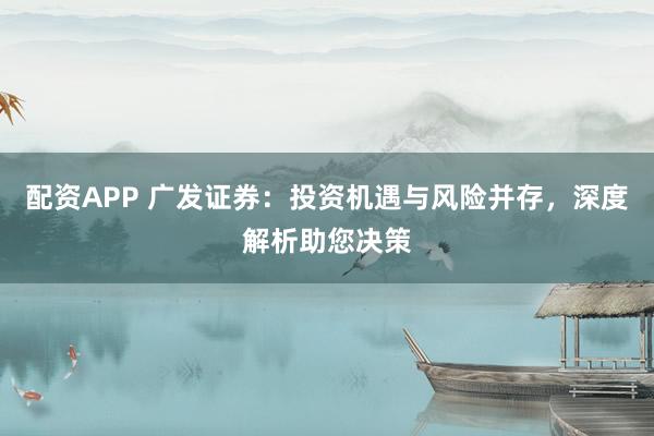 配资APP 广发证券：投资机遇与风险并存，深度解析助您决策