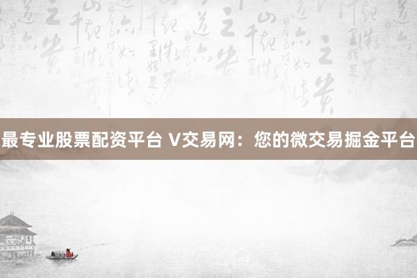 最专业股票配资平台 V交易网:您的微交易掘金平台