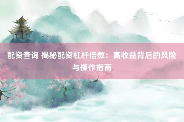 配资查询 揭秘配资杠杆倍数：高收益背后的风险与操作指南