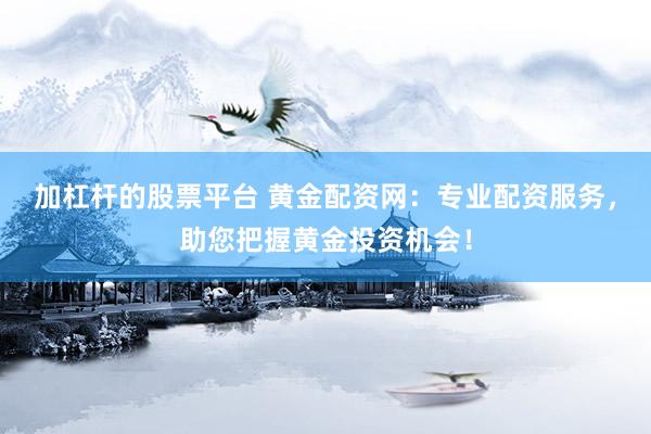加杠杆的股票平台 黄金配资网：专业配资服务，助您把握黄金投资机会！